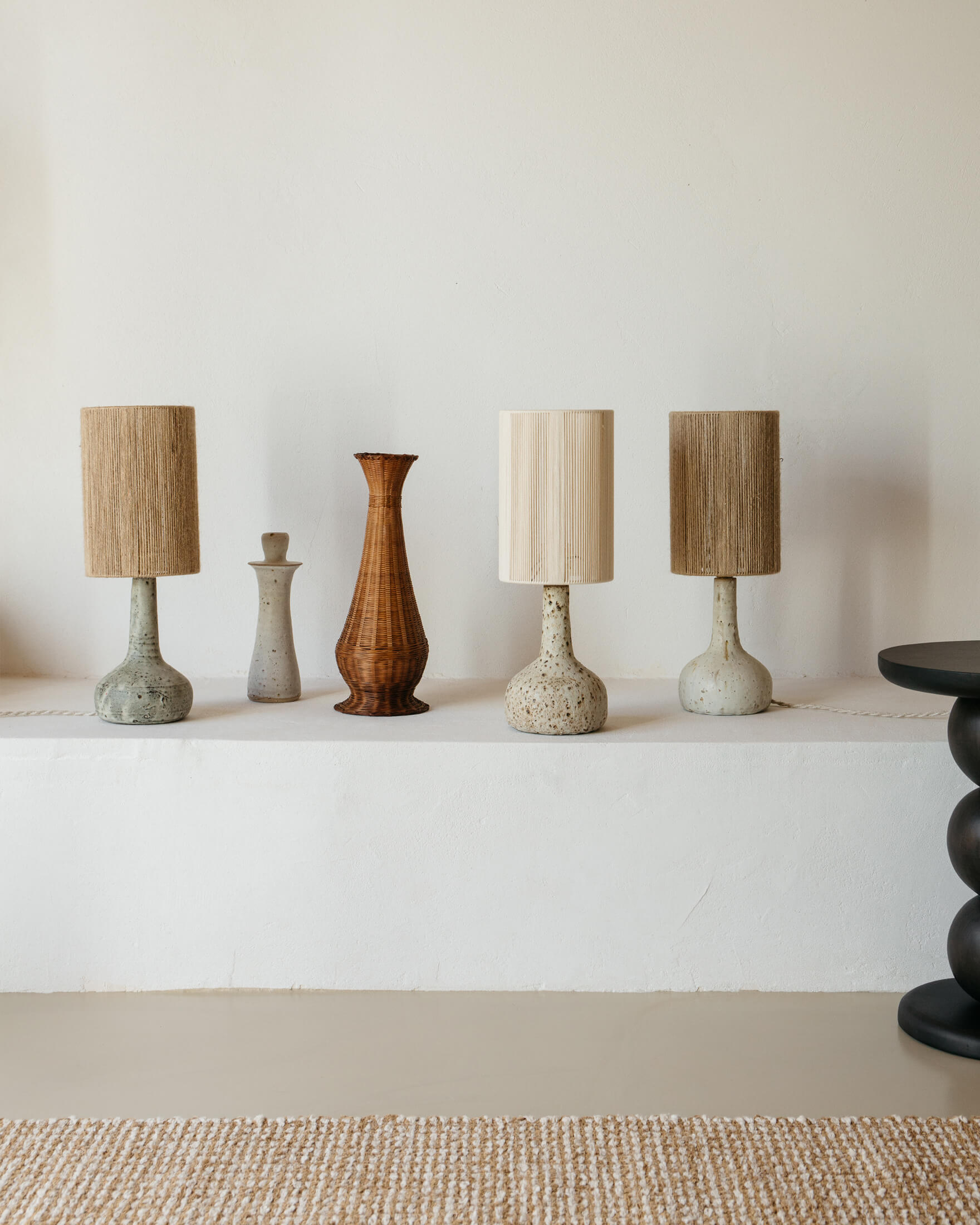 Lampe céramique Lune Blanc Grain par Grès Éditions