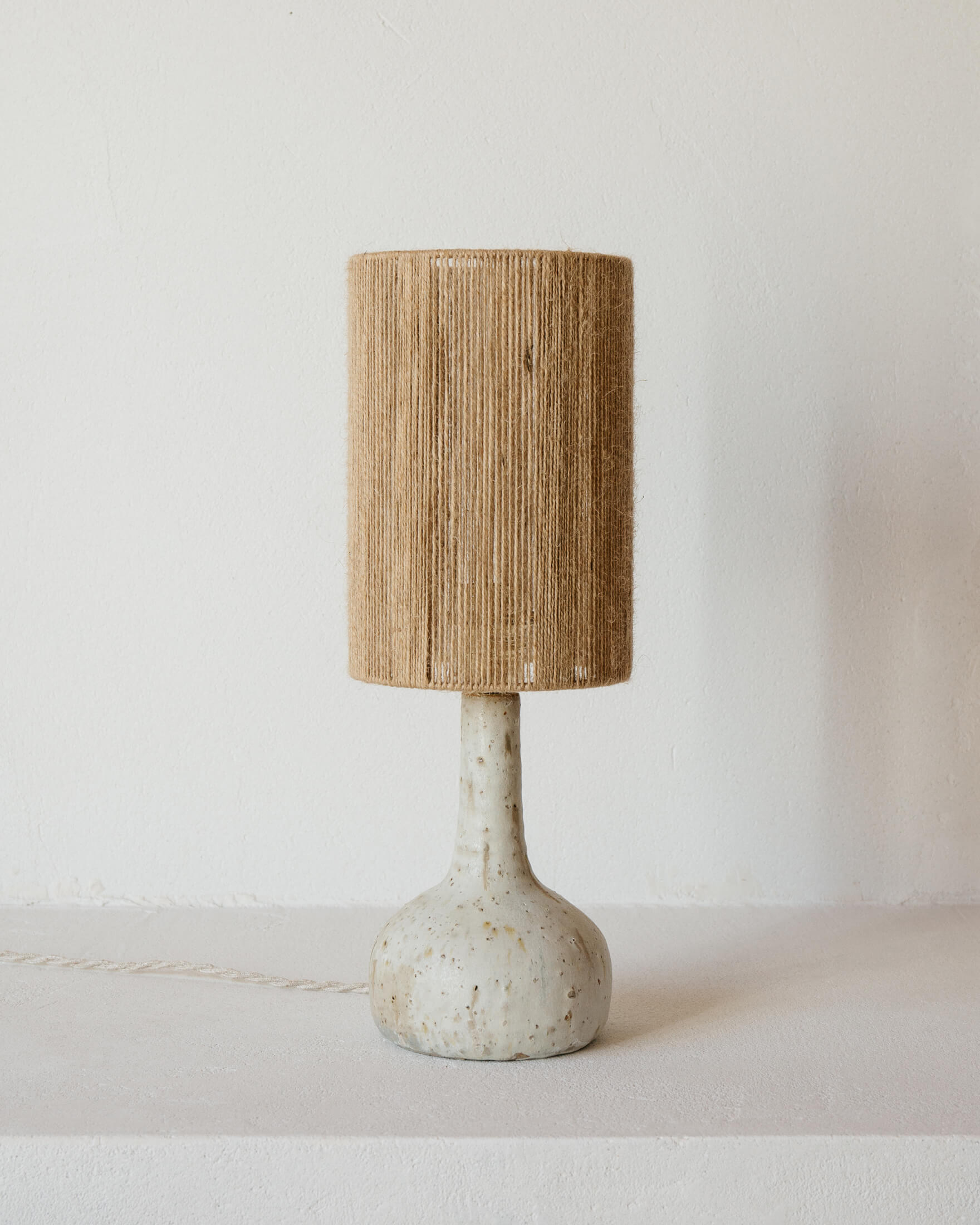 Lampe céramique Lune Blanc Grain par Grès Éditions